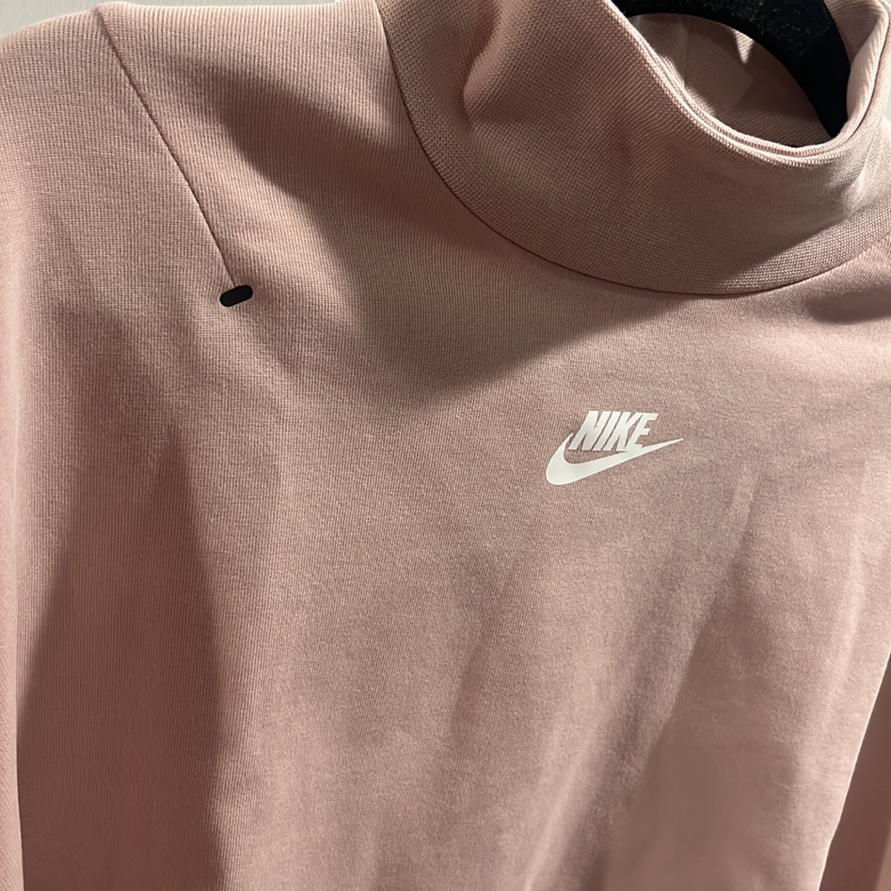 Nike Small Rose Pink Cropped Mock Neck Sweatshirt Like New - Picture 4 of 7